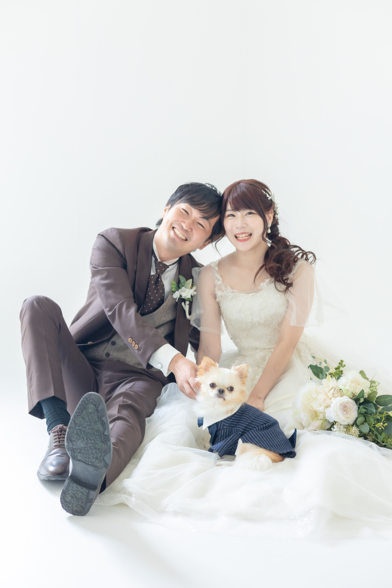 スタジオで大切な家族と一緒に。