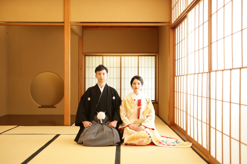 数寄屋造りの室礼がおふたりを際立たせます