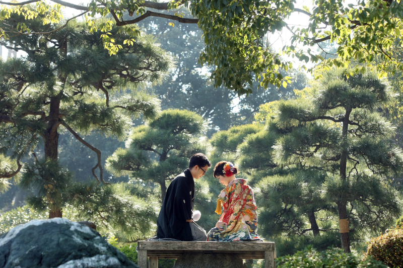 東京装苑_庭園で撮影できる