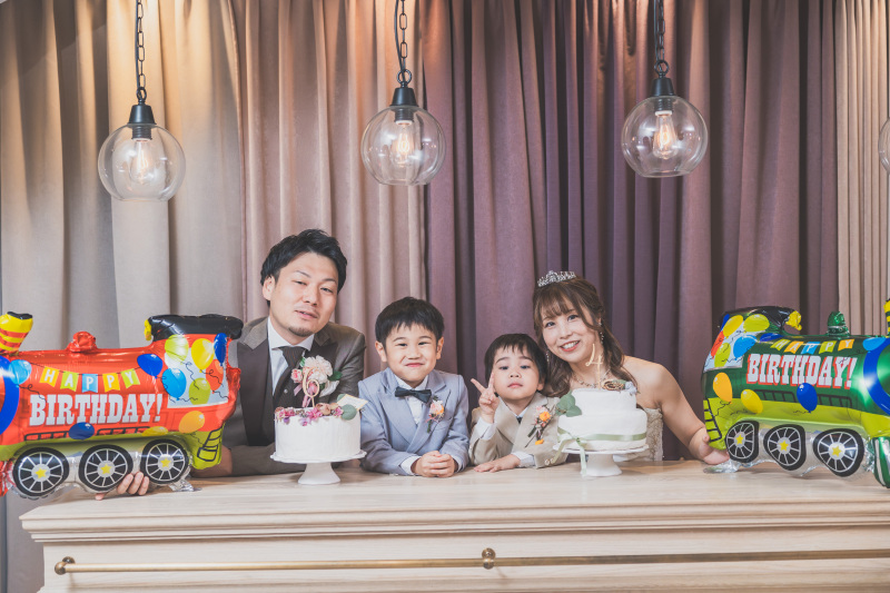 家族でフォトウエディング＊館内洋装