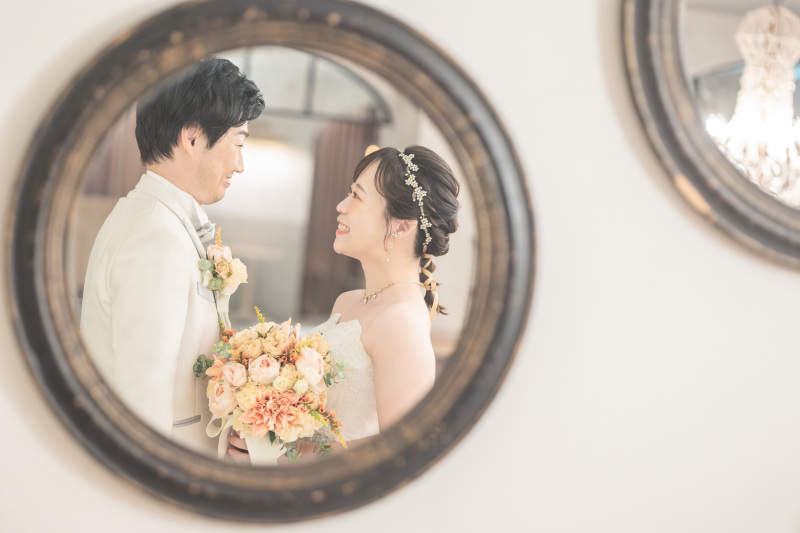 鏡越しに映るお2人♡