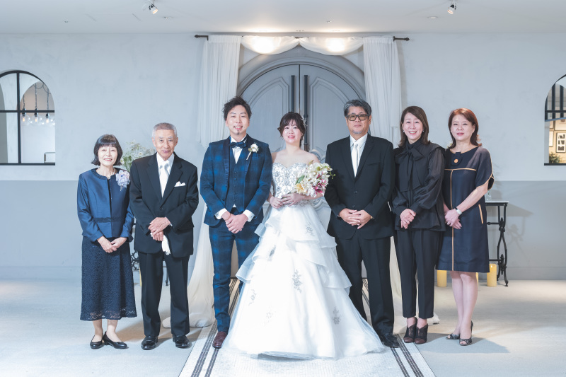 結びは家族写真で