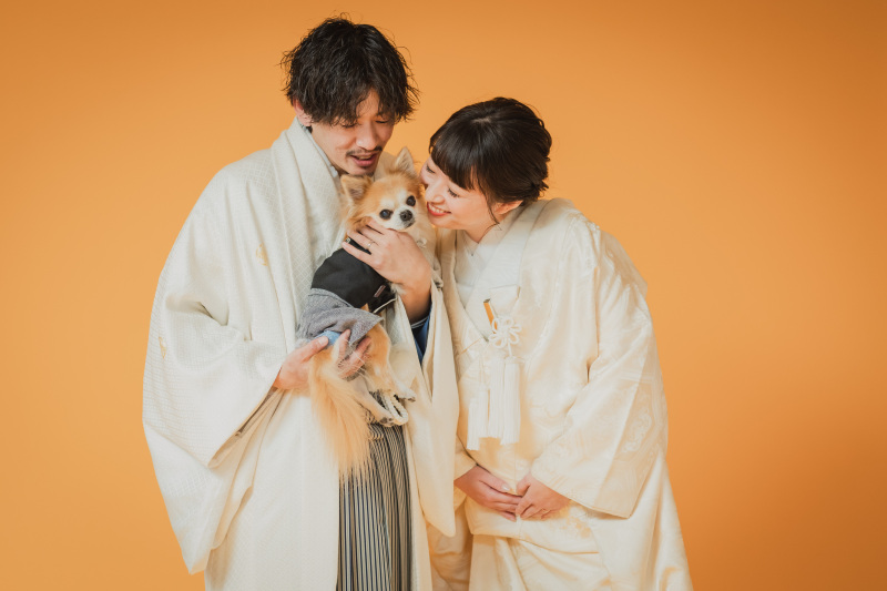 わんちゃんと一緒に！和洋2着撮影