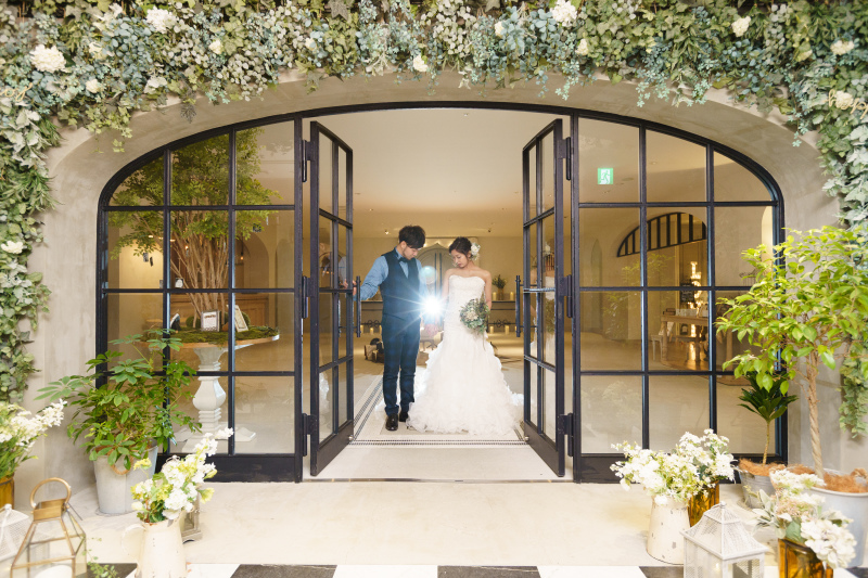 エントランスで