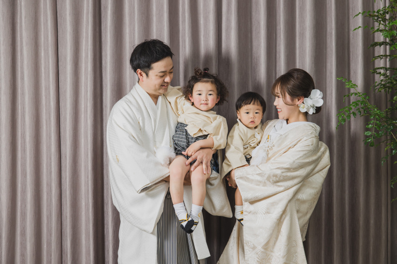 家族でホワイトコーデ