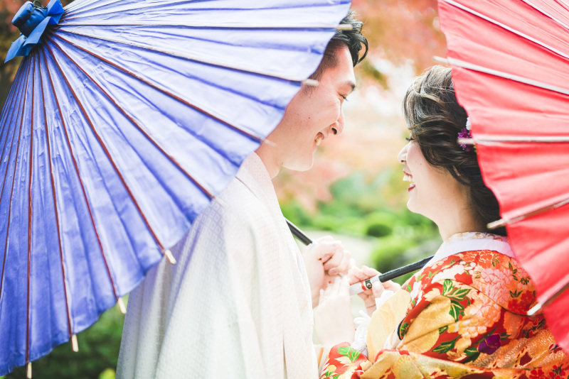 番傘を使ったショットも素敵♡