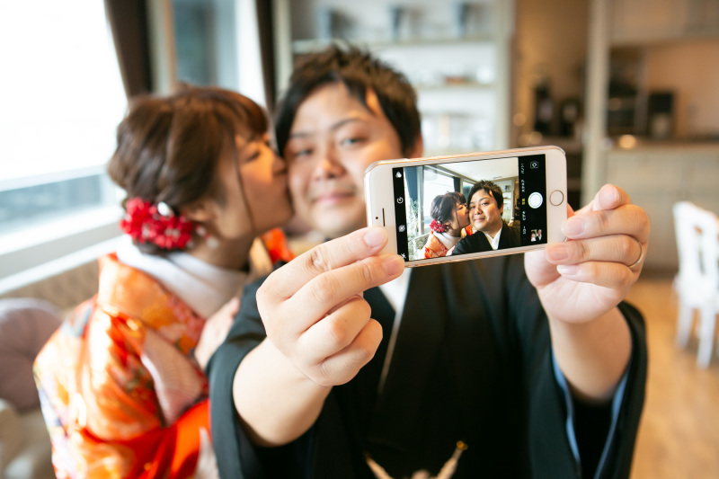 スマホを使用して♡