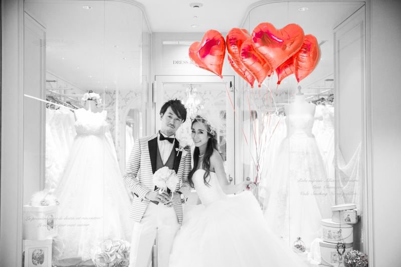 ハートバルーンを持ってshooting!