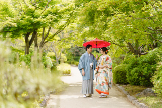緑が映える和装ロケーションフォト！