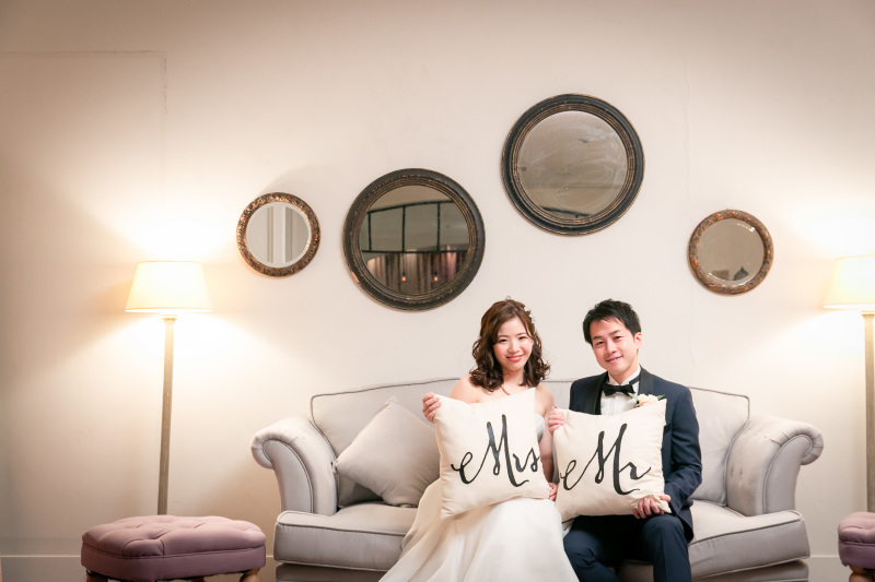 フォトブースのソファで!