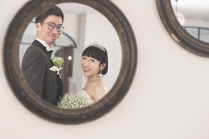 鏡に映る幸せなおふたり♡
