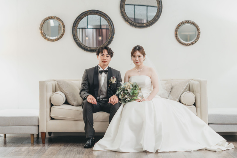 フォトブースのソファ前♪