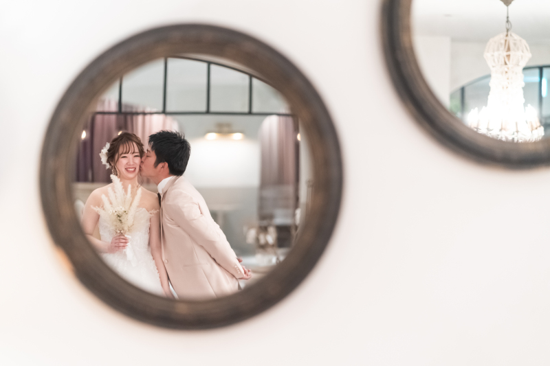 ふたりの鏡越しショットも♪