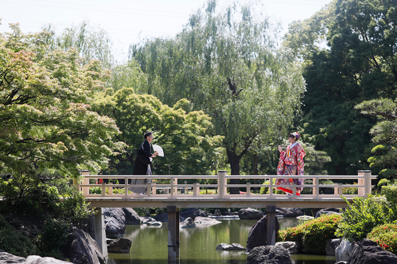 四季折々が美しい庭園での撮影