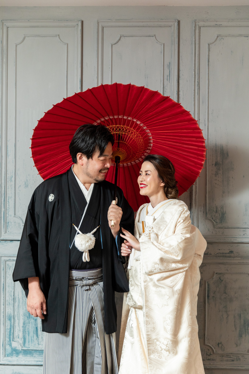 人気のアイテム「番傘」を使って撮影