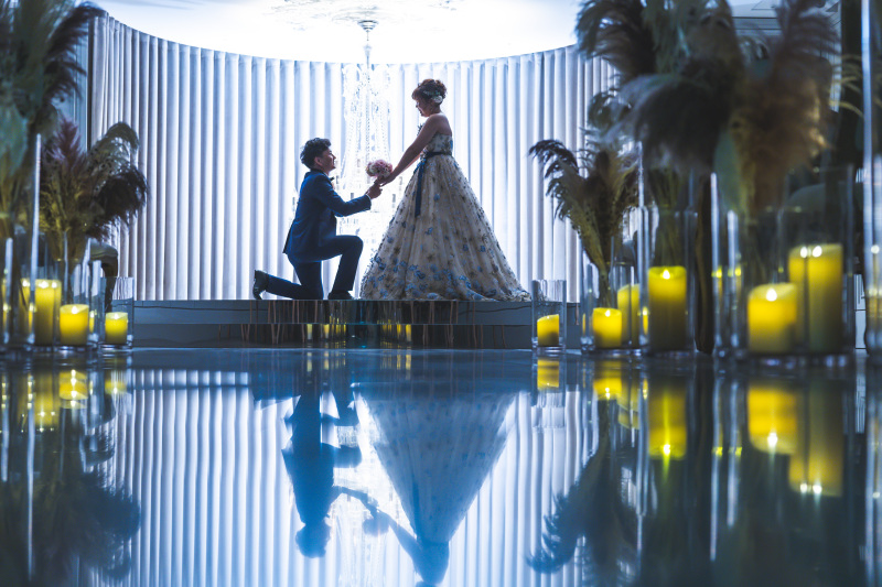 チャペルでのブルーカット撮影