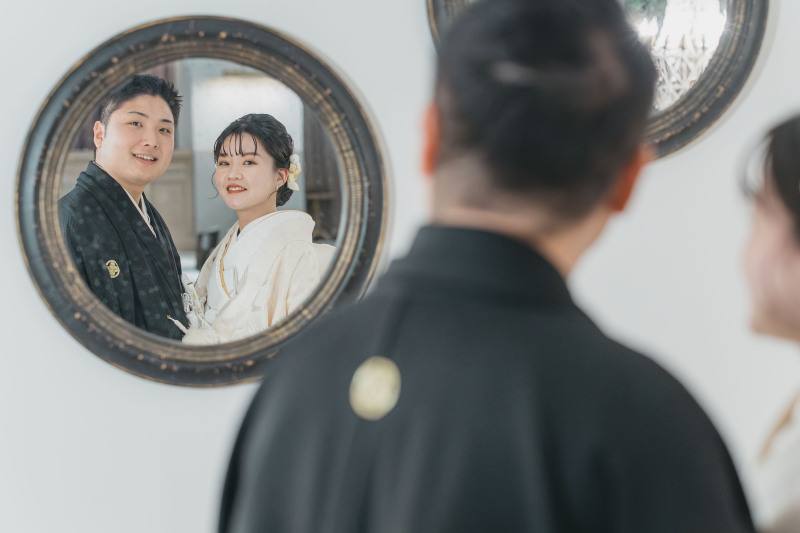 鏡越しに・・・♡