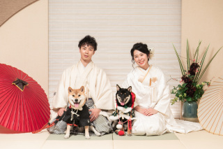 大切なご家族のワンちゃんと和装撮影♪