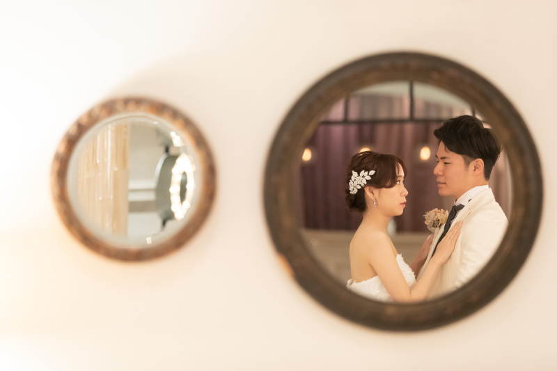 鏡越しのショット♡