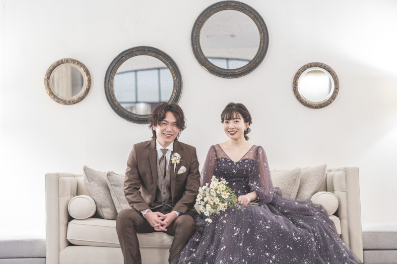 カラードレスでの撮影スタート♪