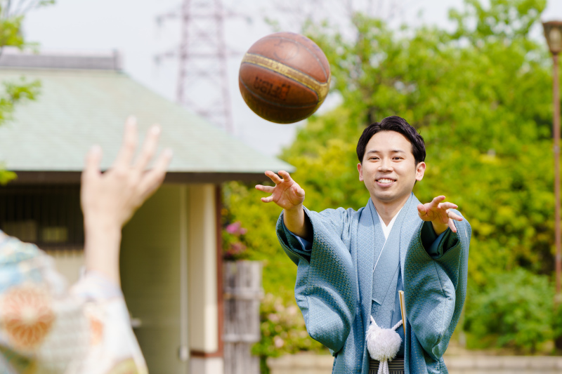 新郎様からのパス！