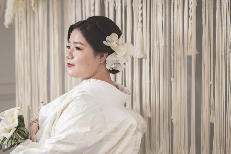 和装に合う生花ブーケ