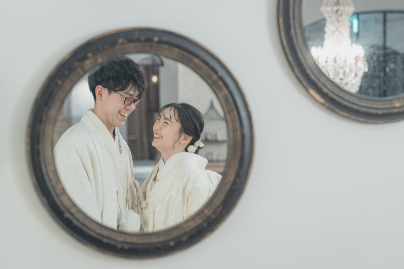 鏡に映るおふたり♡