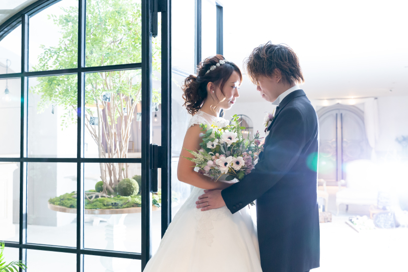 エントランスで