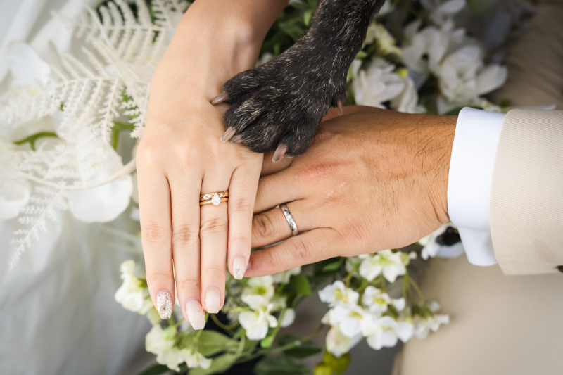 いっしょに誓いのポーズ