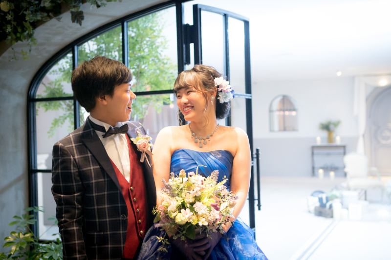 ネイビータキシード♡ブルーカラードレス