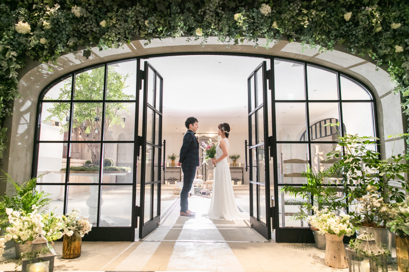 エントランスのグリーンを使って☆