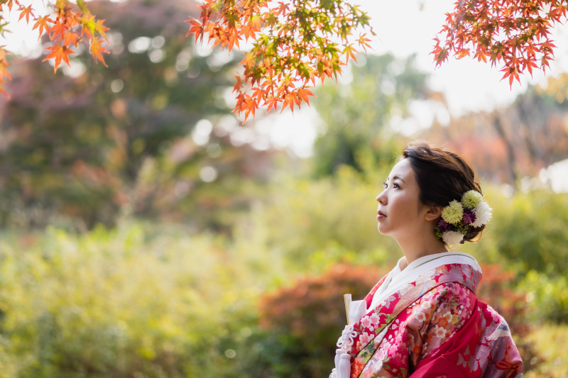 紅葉と新婦さまのソロショット