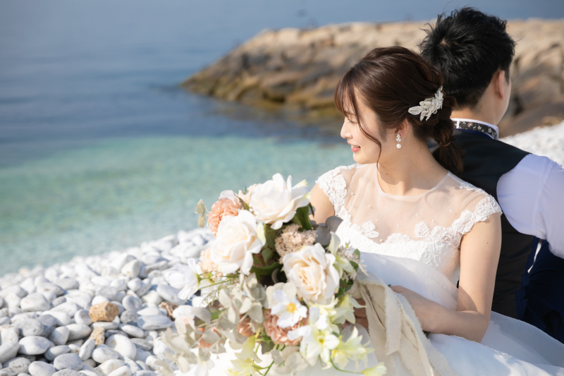 背中合わせショット