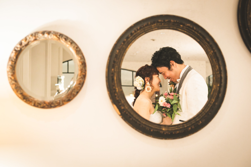 鏡を使ったショット