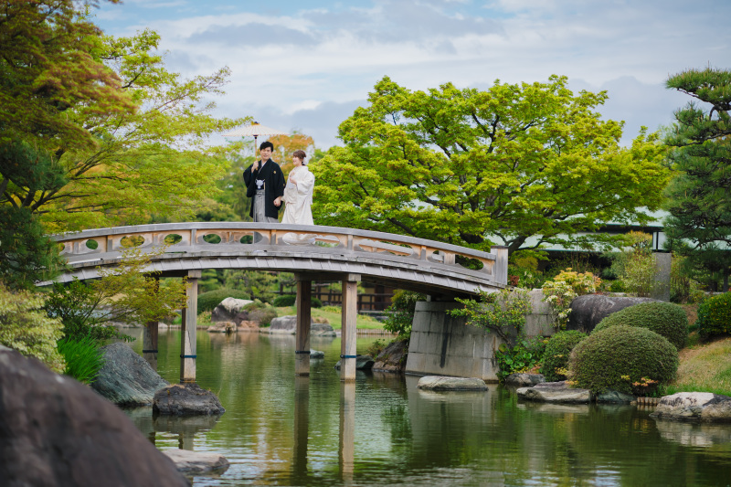 壮大な庭園にはたくさんの撮影スポットが