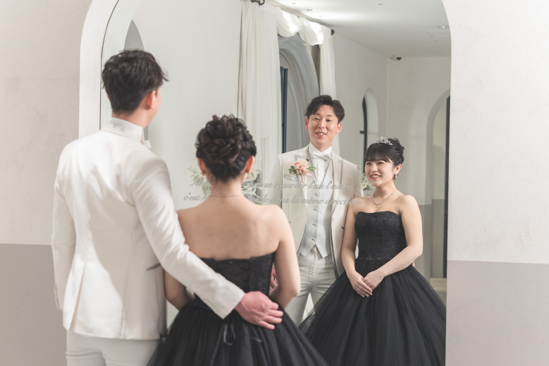 鏡越しのおふたり♡