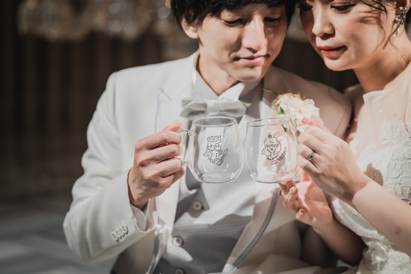 お揃いのグラスと