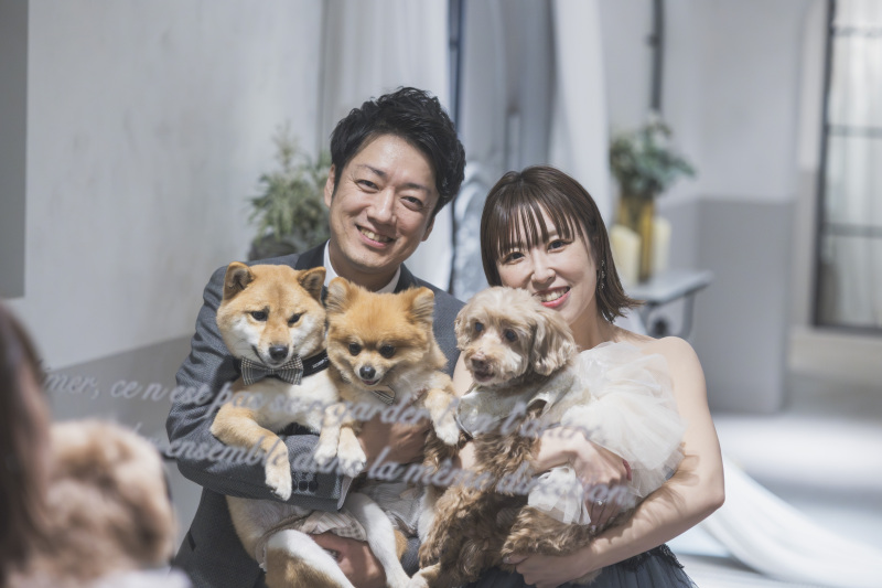 3びきのワンちゃんと♡館内洋装