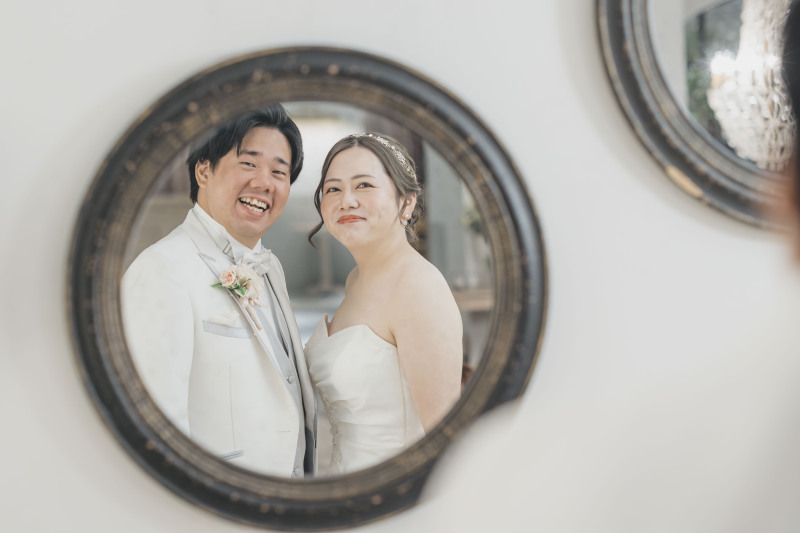 鏡越しのショット♡