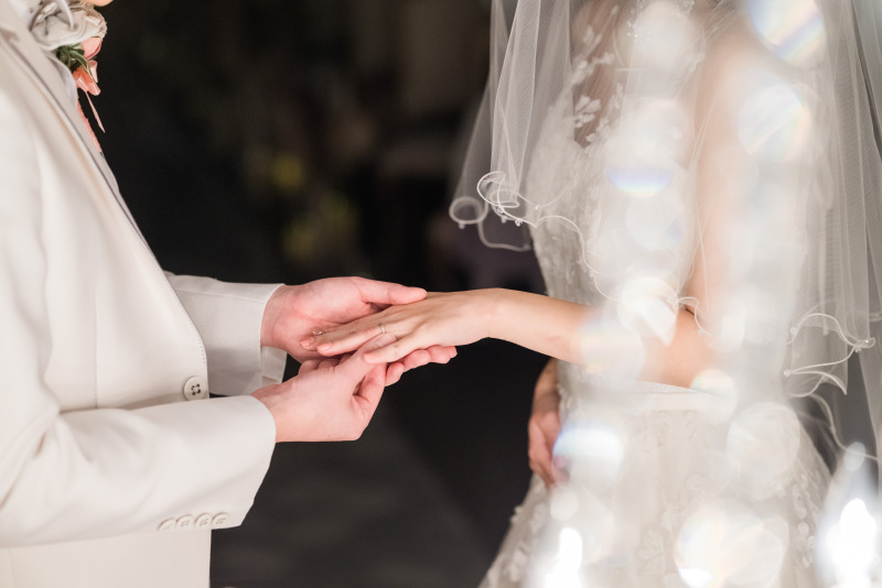 指輪交換のシーン