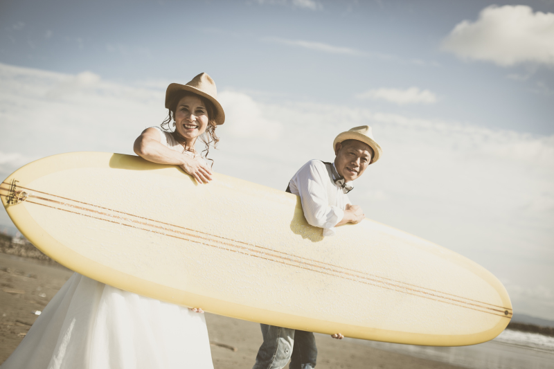 サーフボードを使って♡