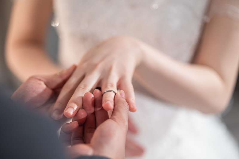 指輪交換のシーン