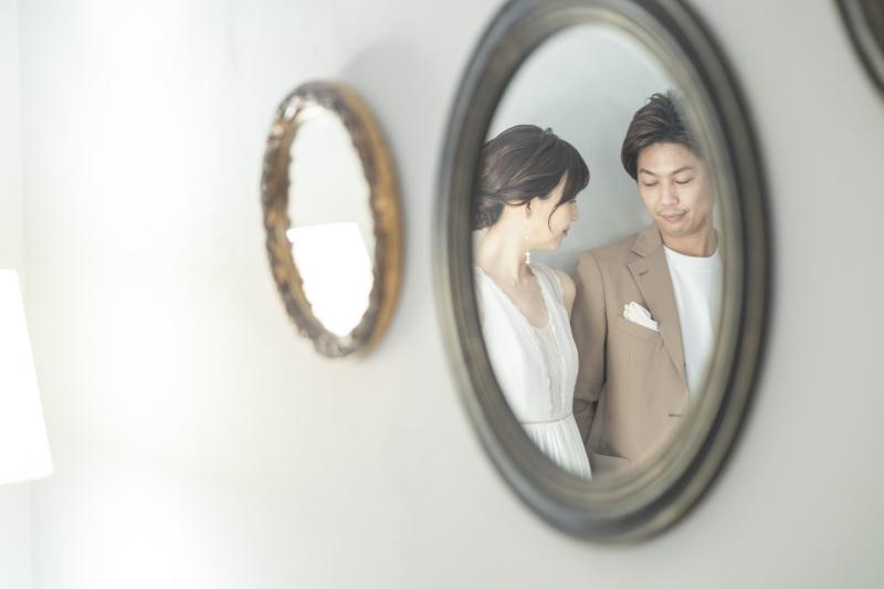 鏡の中に・・・