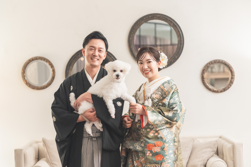 色鮮やかな色打掛から始まるフォトウェディング