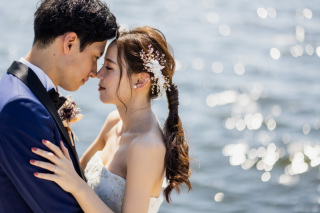 晴天の海でロケーションフォト＆スタジオフォト