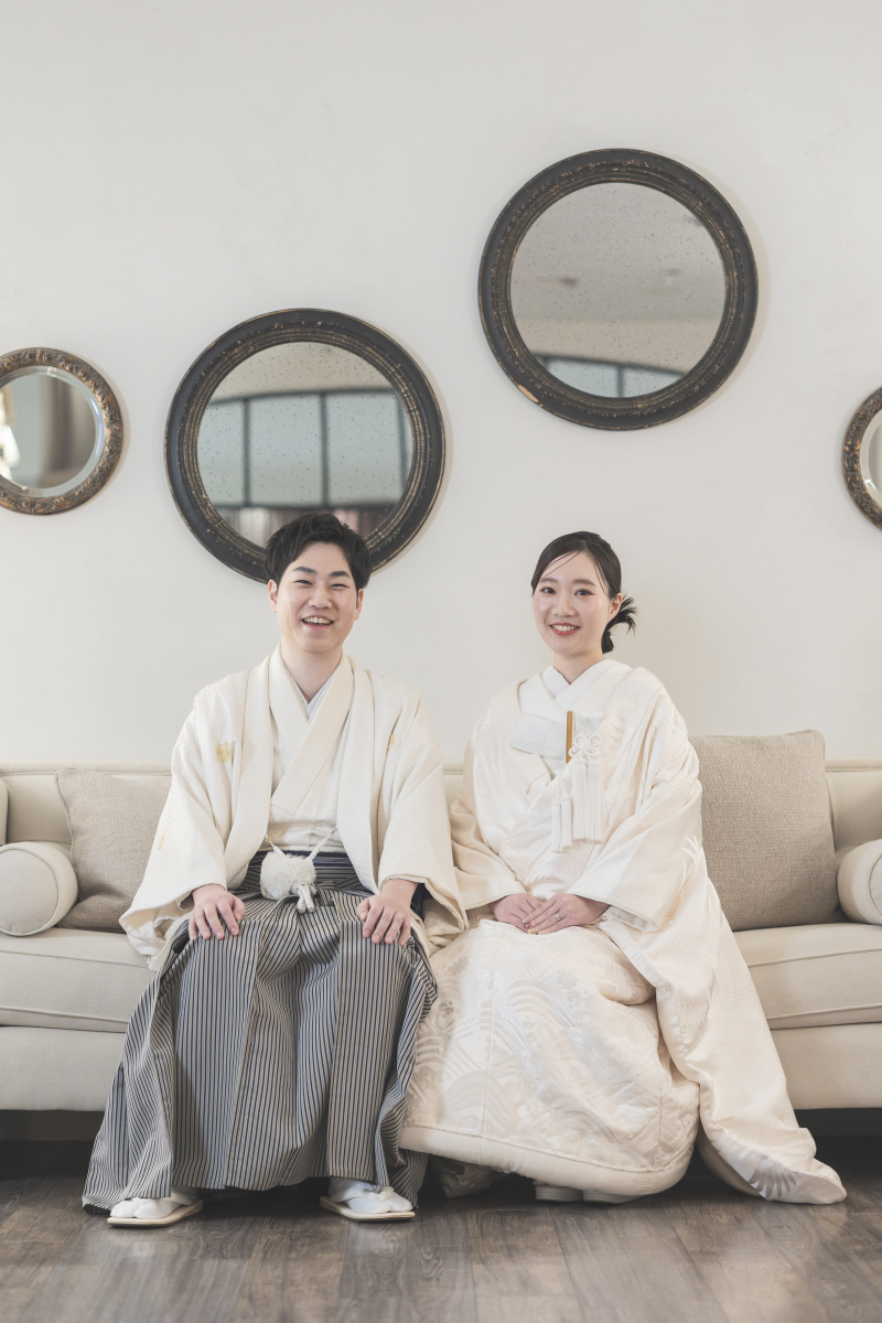 ソファーに座って♪