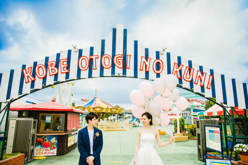 レトロな遊園地でフォトウエディング♪♪今なら!!スタジオの撮影もついてくる