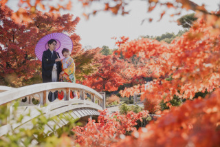 【紅葉ロケフォト受付中】170,500円！新婦衣装ランクアップ無料！大仙公園・大阪城の和装紅葉ロケ撮影