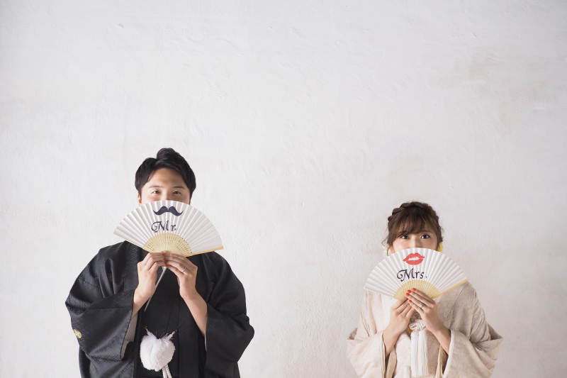 持込の扇子で撮影