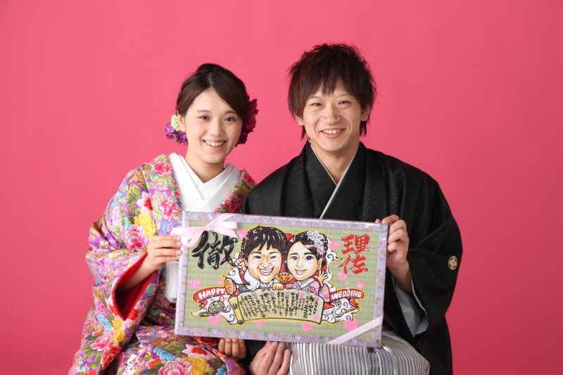 似顔絵のボードと